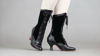 CAMILLE EDWARDIAN BOOTS (BLACK)(1890-1930)
To Buy - https://tinyurl.com/jewfzmdn
Camille Edwardian Boots are delicious reproduction Edwardian boots with that something more that makes boots of this period so incredible.
These tall boots feature a shaped top, leather foxing throughout, and a gorgeous 3 in / 7.6 cm French heel. Wear these beautiful boots with both historic dress and modern attire for a splendidly turn-of-the-century look with interesting details and gorgeous materials. The Camille boots, named after Camille Clifford, are perfect for reenactment, Can-Can, Goth, Lolita, and Western dress.
As a lace-up boot, the Camilles are very adjustable for a wide variety of ankle and low-calf measurements. The top of the Camille boots does not extend to the widest part of the calf muscle. Below are the measurements for a size 7.5, taken edge-to-edge. Measurements scale a little based on size.
Calf Size Range - 12 in - 17 in / 30.5 cm - 43.2 cm
Top circumference (edge to edge) - 12 in / 30.5 cm
Tongue width - 6 in / 16 cm
Ankle circumference (edge to edge) - 9 in / 22.8 cm
Boot height (does not include heel) - 8.5 in / 21.5 cm
Get social with us!
Instagram: http://www.instagram.com/americanduchess
Facebook: http://www.facebook.com/AmericanDuchess
Blog: http://blog.americanduchess
Patreon - https://www.patreon.com/americanduchess
Podcast: Fashion History with American Duchess
Shop our Website:
http://www.americanduchess.com
Dont forget to subscribe! ❤ CAMILLE EDWARDIAN BOOTS (BLACK)(1890-1930)