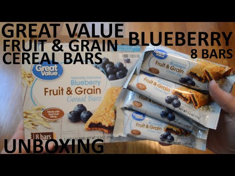 Unboxing Great Value Blueberry Fruit & Grain Cereal Bars 8-Bar Box ...