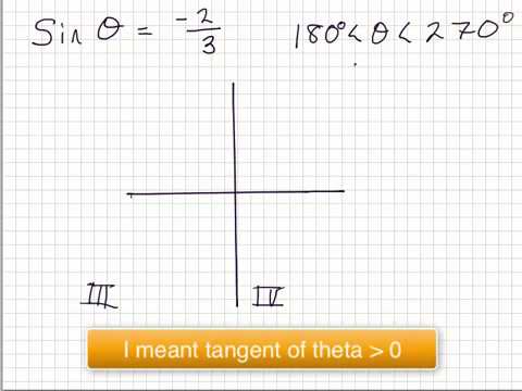 155-10c Given One or More Trig Values on Coordinate Plane, Find Others