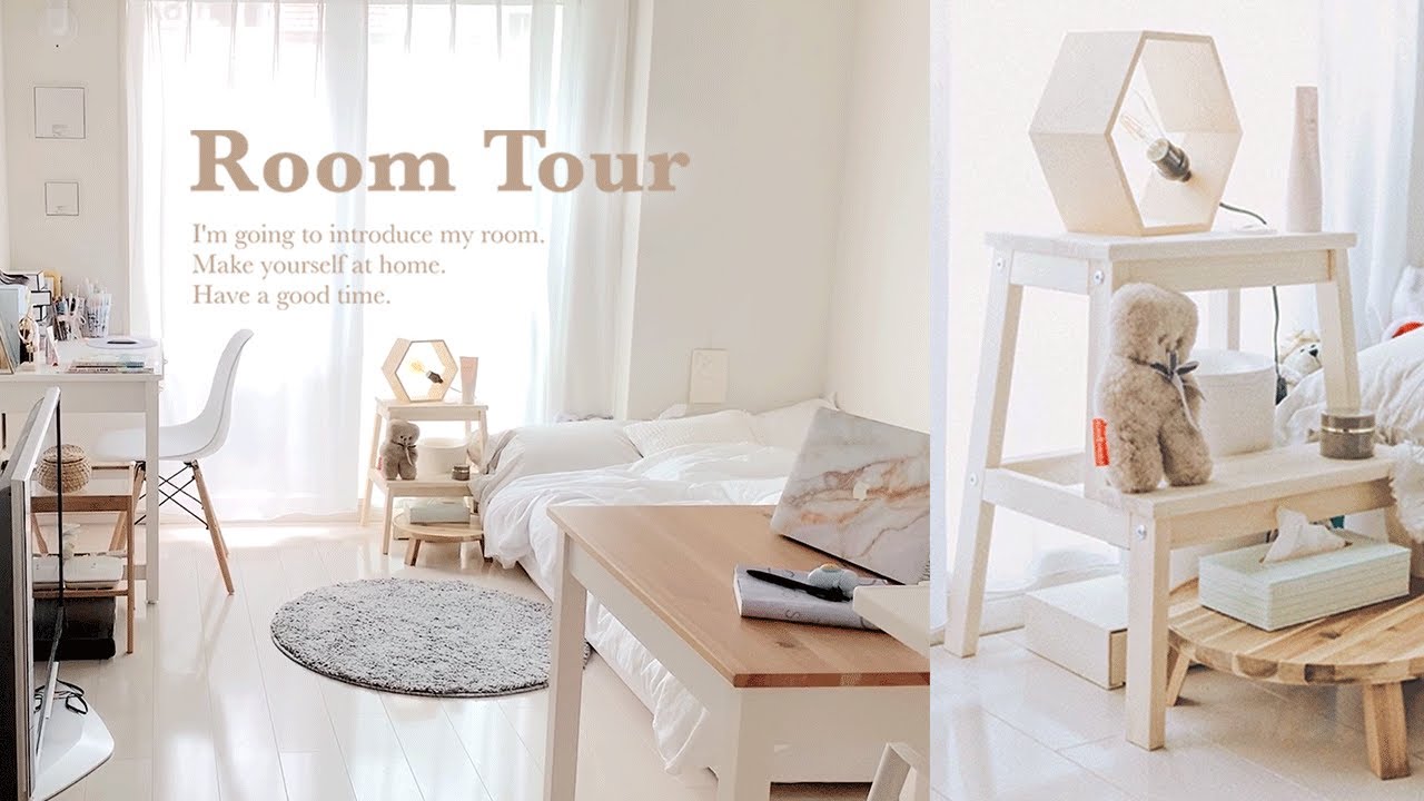 ルームツアー ワンルーム代一人暮らし女子のシンプルな白い部屋紹介 おしゃれな間取りとホワイトインテリア Room Tour Youtube