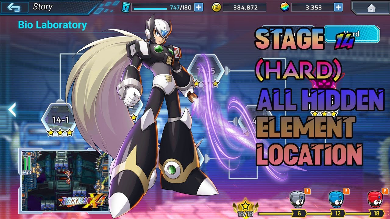 MegaMan X DiVE - Stage 14 (HARD) All Hidden Element Location