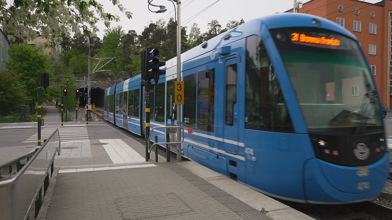 Sweden, Stockholm, tram ride from Alvik to Bromma Airport