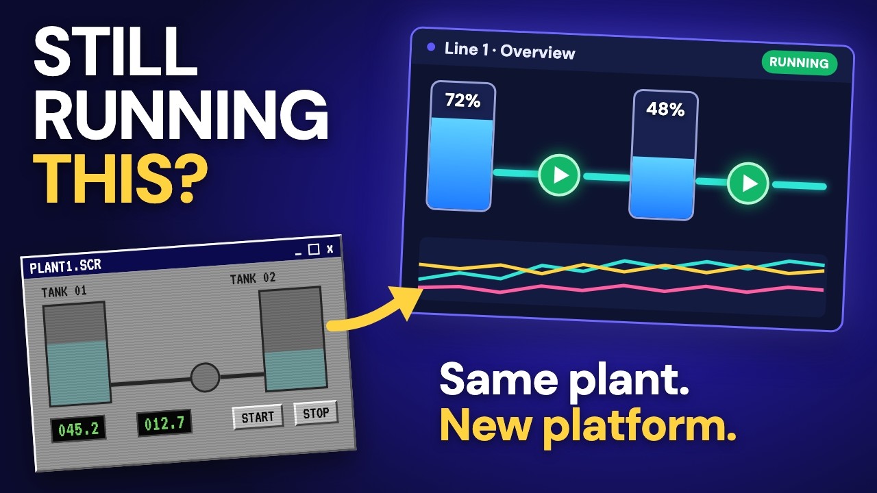 Play the 3 minute film on rebuilding a legacy application on a plant model