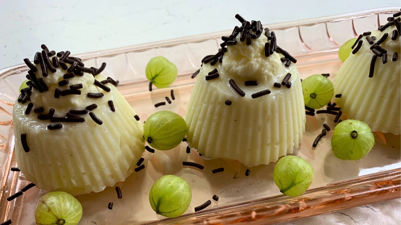 Освежающий пудинг из крыжовника. Идеально подходит для лета. 