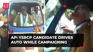 Lok Sabha Elections 2024: YSRCP MP Vijaysai Reddy drives auto while campaigning in AP's Nellore