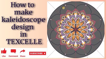 kaleidoscope design in texcelle | Jacquard Design | How to make kaleidoscope circular design