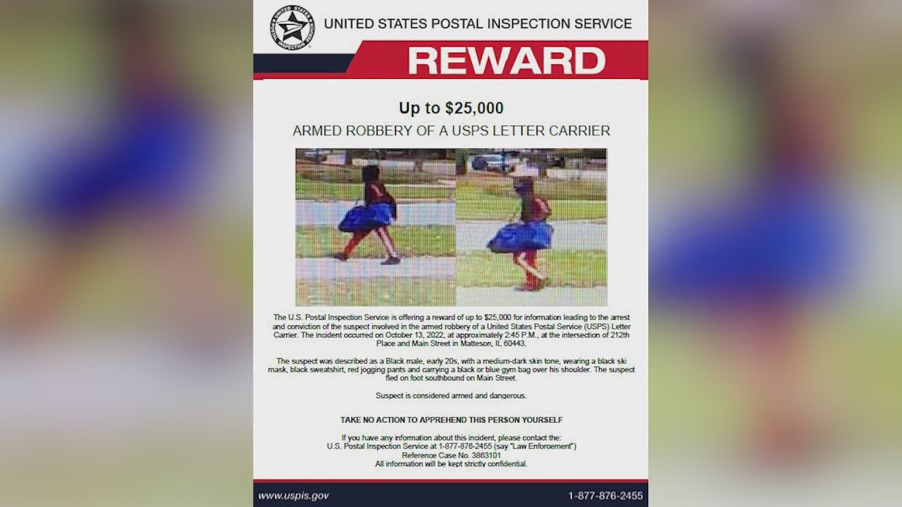 Up to $25K reward for information on armed robbery of USPS mail carrier ...