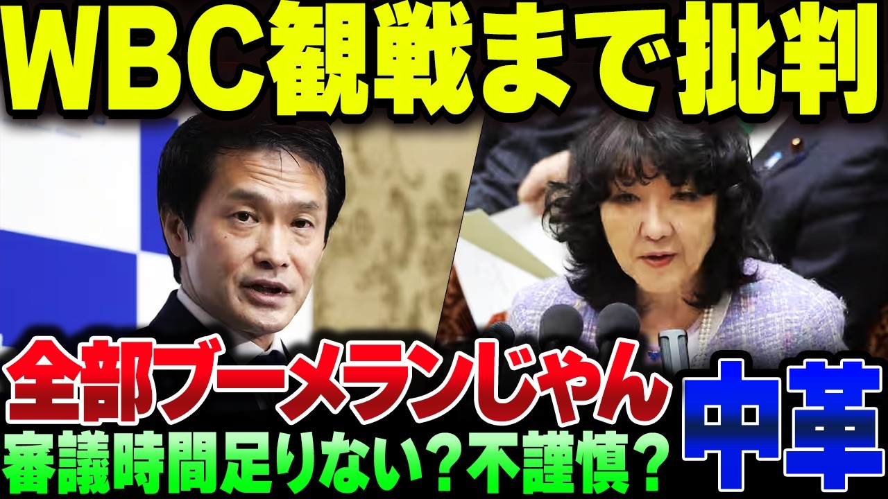 オフの時間にWBC観戦した与党の人間に発狂する野党が意味不明すぎた