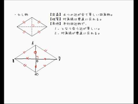 ひし形の定義 性質 条件 Youtube