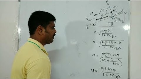 1) A solid cylinder of mass m rolls without slipping down an inclined plane making an angle with har