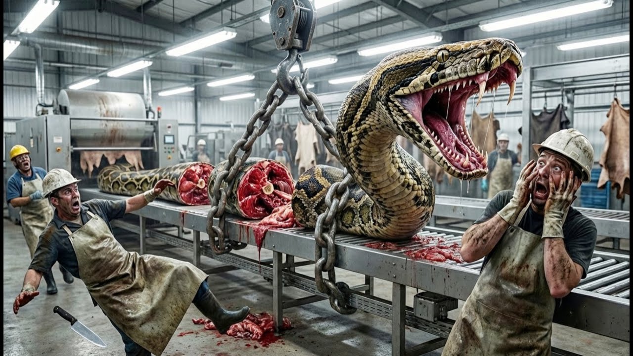 Inside a Python Factory: Processing Giant African Rock Pythons for Leather (Full Process)