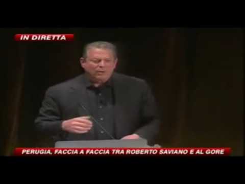 Al Gore elogia Santoro, Gabanelli, Saviano e il grande Enzo Biagi (24Apr2010)