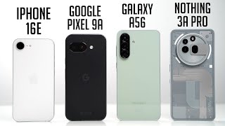Apple iPhone 16e vs Google Pixel 9a vs Samsung Galaxy A56 vs Nothing Phone (3a) Pro - Benchmark