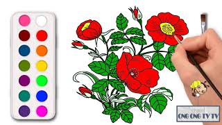 Vẽ Và Tô Màu Bông Hoa Đẹp Nhất | Tranh Tô Màu Các Loài Hoa