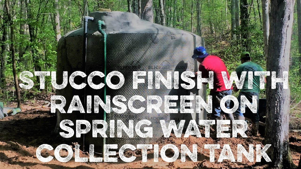 Stucco Finish with Rainscreen on Spring Collection Tank