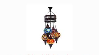 Turkish Authentic 5 Globe Mosaic Chandelier Turkish Mosaic Lamp Moroccan Lantern
