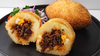 PAPA RELLENA Peruana con Carne, ¡SÚPER CROCANTE!