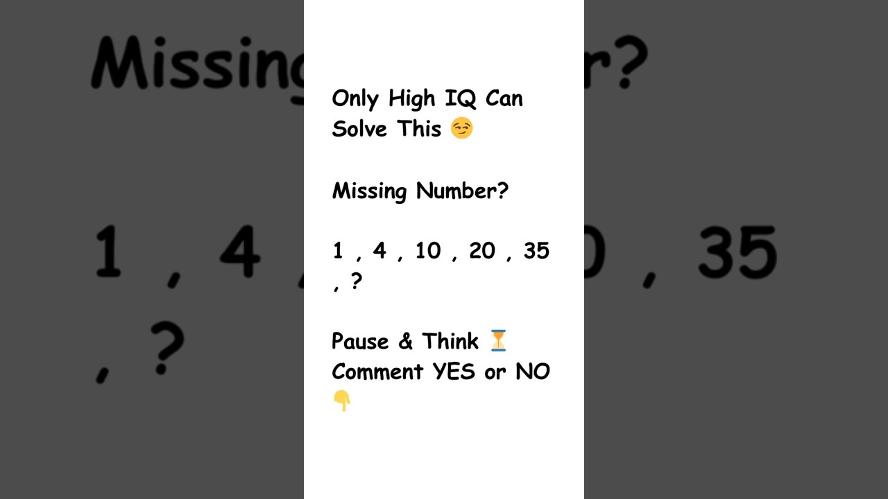 Only High IQ Can Solve This 😏 | Math IQ Test
