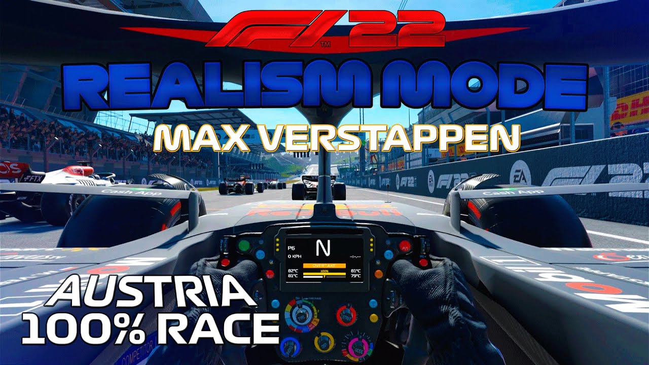 F122 Realism Mode - Max Verstappen - Austria [100% Race + Cockpit + No Assists+ No HUD]