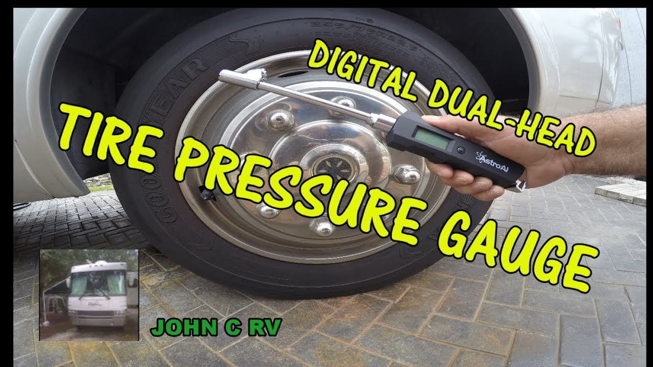 DIGITAL DUAL HEAD TIRE PRESSURE GAUGE 180 LBS RV TRUCKS CARS REVIEW YouTube