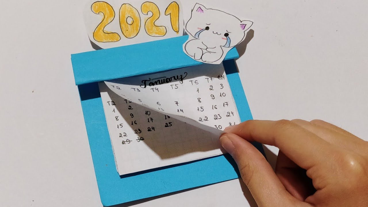 Cách làm lịch treo tường 2021 đơn giản / Nguyên ngọt-Y... - youtube