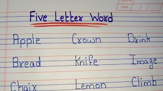 Celebrity 30 FIVE LETTER WORDS || 5 Letter Words in english|| Examples of Five Letter Words  Net Worth