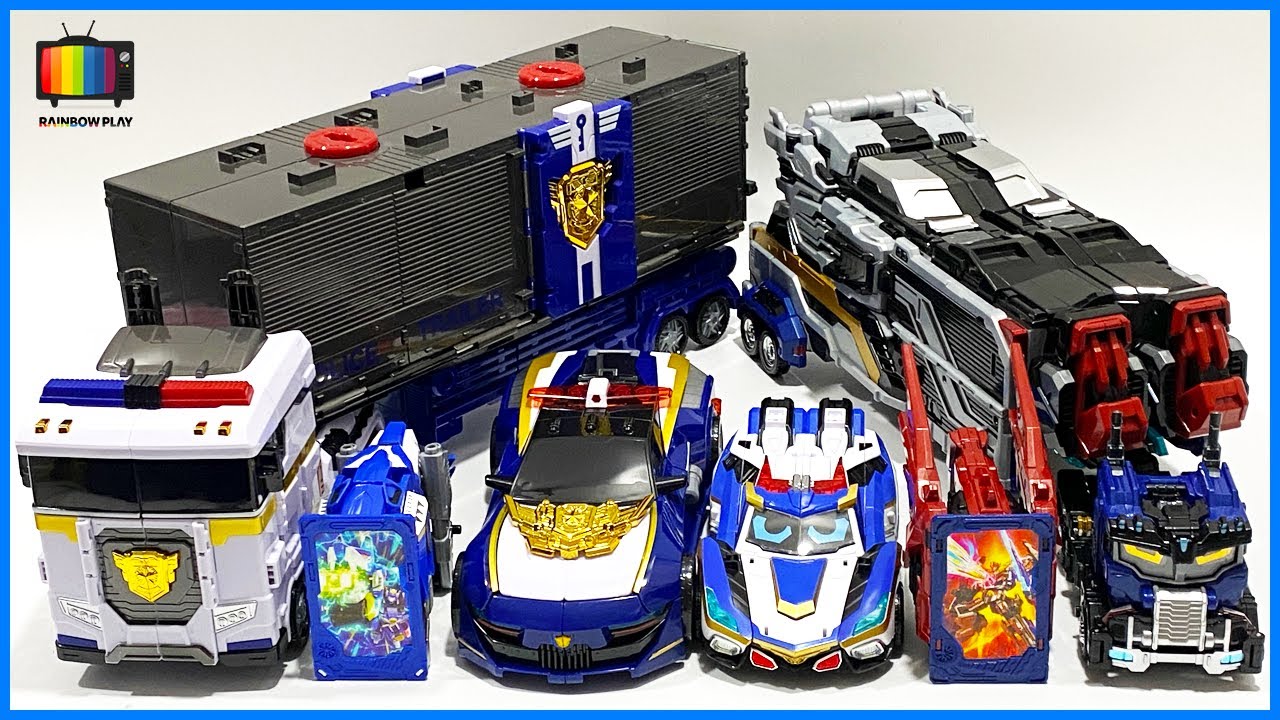 Металлический карточный робот W Mini Force, сильнейший полицейский, синий полицейский W, тяжёлый ...