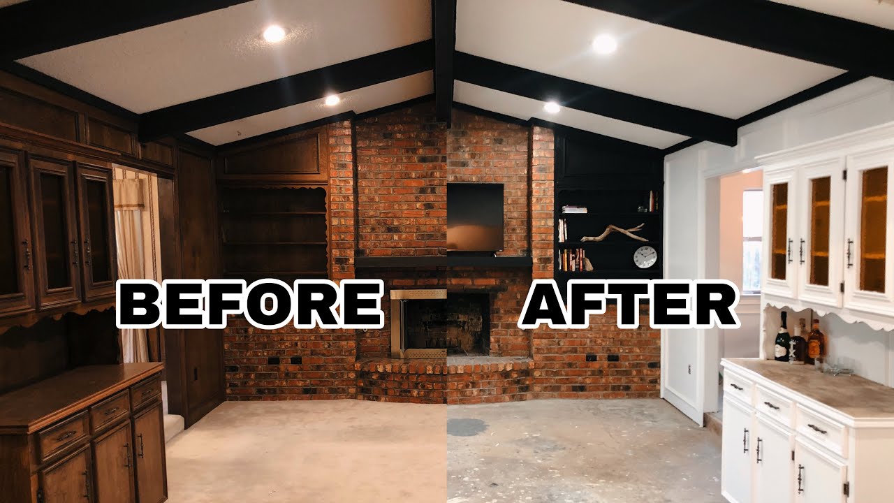 living room transformation before after