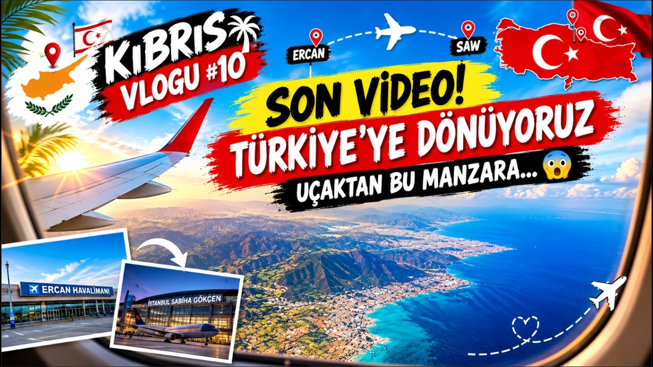 Kıbrıs'a Veda Vakti! ✈️ Uçakta Eğlenceli Sohbet & Ercan'dan Dönüş | Kıbrıs Vlog #10 (FİNAL)