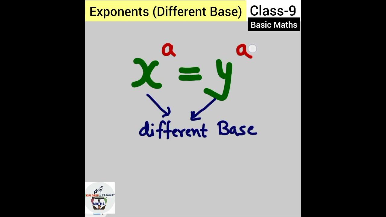 Exponents Different Base Law of Exponents Basic Maths 
