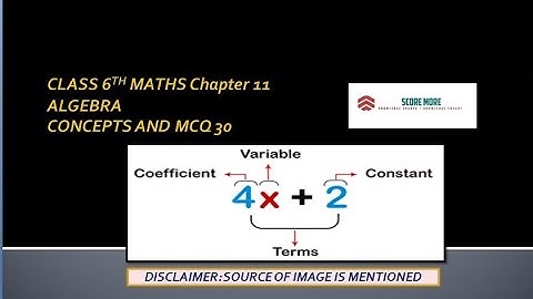 CLASS 6th MATHS Chapter 11 ALGEBRA CONCEPTS AND MCQ 30