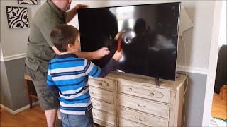kid Smashes Dad's NEW 50Inch TV!  FULL VIDEO