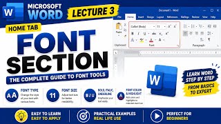 Microsoft Word Full Course | Lecture 3: Home Tab Font Section Explained | Every Tool Step by Step