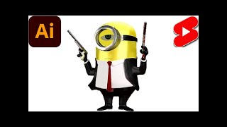 How to Draw Minion With Mash tool in Illustrator 2021 #Shorts