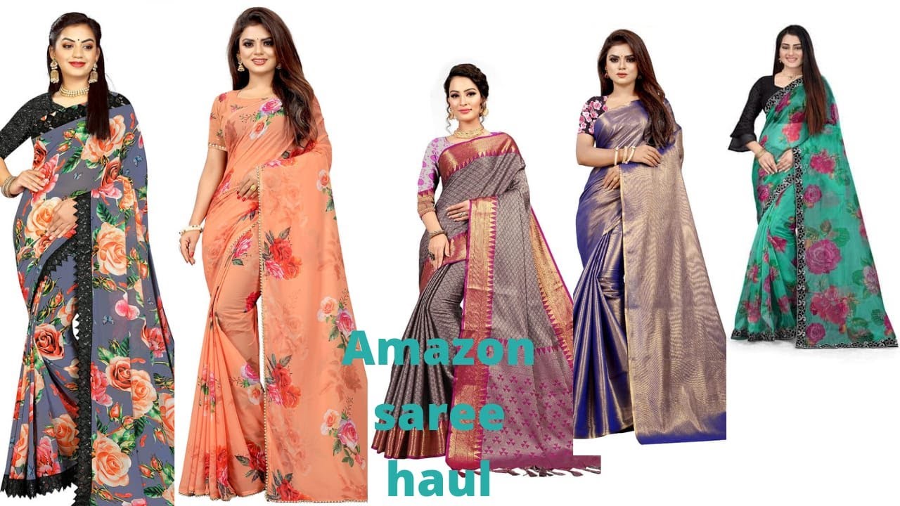 Amazon saree haul & Review | Amazon saree Online Shopping | Trendy Saree | Dhanshvi Tex
