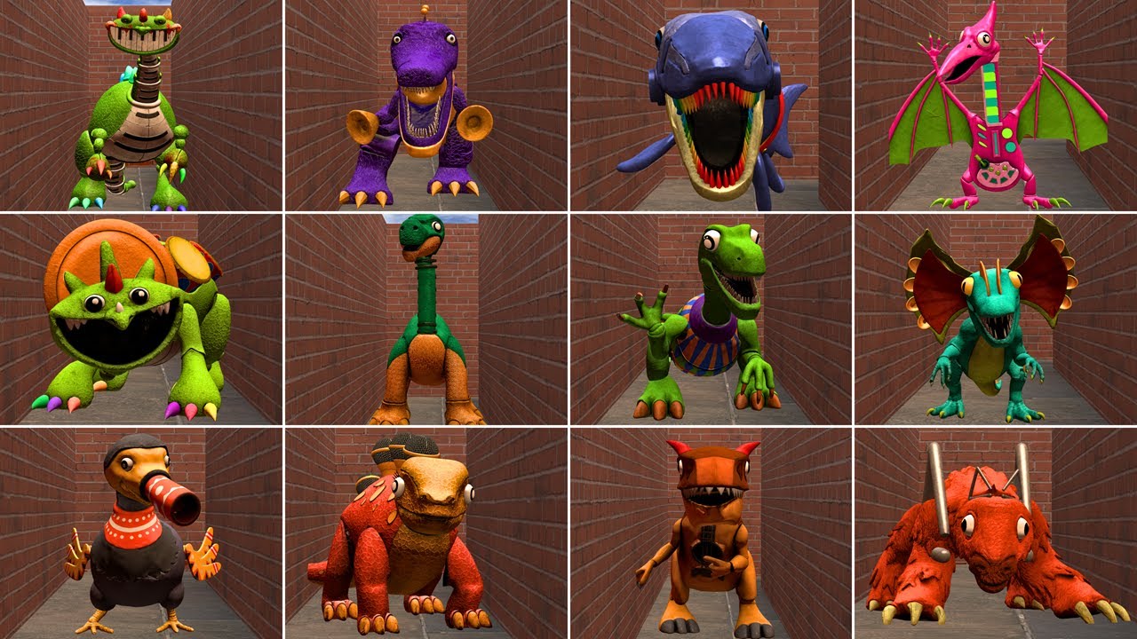 ALL DINO TOY PIANOSAURUS FAMILY POPPY PLAYTIME 5 FANMADE CHASED ME IN MAZE In Garry's Mod