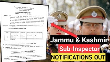 🔥 JKP SI ⭐⭐ Notification Out - jkp si 2021 notification out!!