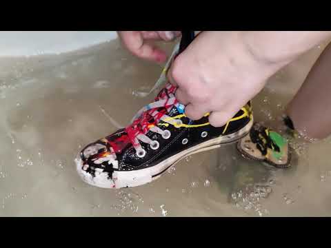 Kate is abusing converse - fire, paint, water!