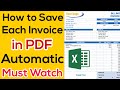 How to Save Each Invoice in PDF Automatically | Microsoft Excel Tutorial in Hindi