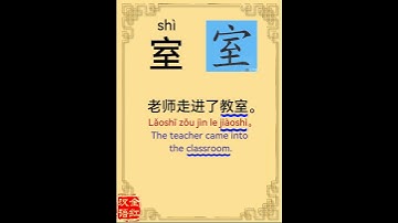 Chinese character video card.                  室, Learn Chinese.
