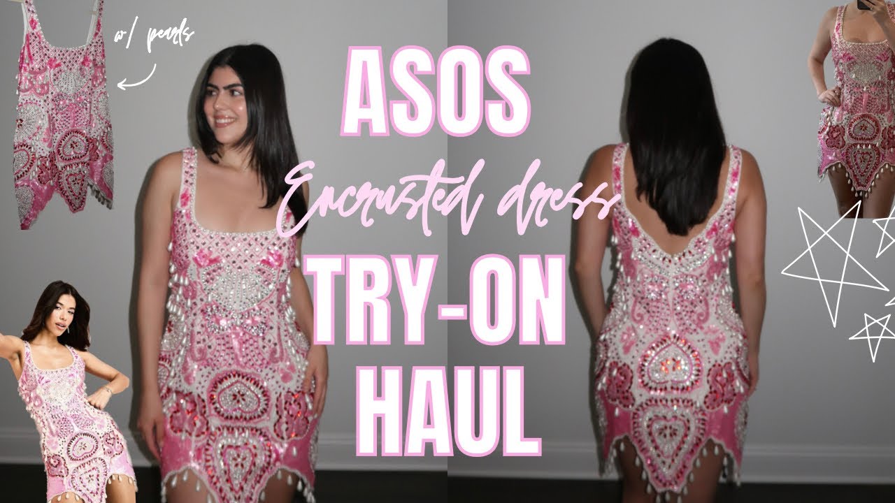 ASOS TRY-ON HAUL! LUXE Gem Encrusted Mini Dress w/ Pearls! Is it worth the  $$$? | Gabriella Mortola