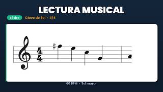 Lectura musical en clave de Sol: Sol mayor en 4/4 | Solfeo