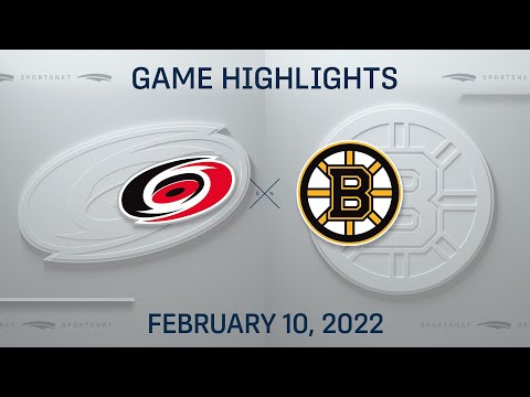 NHL Highlights | Hurricanes vs. Bruins - Feb. 10, 2022