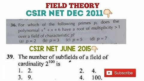 CSIR NET Solution (part-b) ||Field theory || 2011 Dec 2015 June