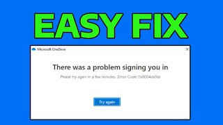 How To Fix OneDrive There Was a Problem Signing You in Error 0x8004da9a