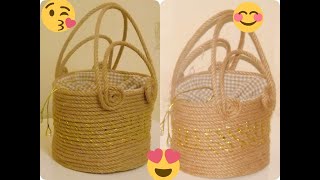 فكرة سهلة و بسيطة و مشروع مربح  شنطة يد صغيرة من الحبل  ..Simple and beautiful handbag