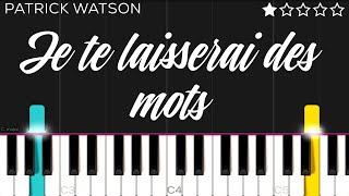 Patrick Watson -  Je te laisserai des mots | EASY Piano Tutorial Resimi