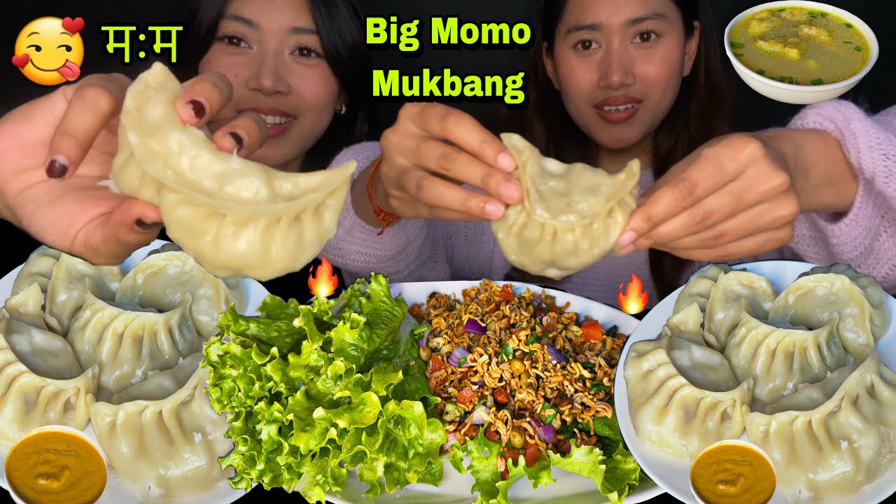BIG MOMO//DUMPLINGS😍😍|| JUICY CHICKEN//BUFF मःम MUKBANG🔥🔥|| Spicy Waiwai Sadheko🔥|| Eat with Aarati