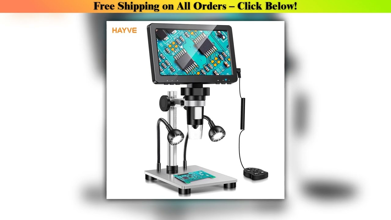 Hayve 7'' Digital Microscope 1200X Zoom 12MP HD Electronic Microscopes Camera Magnifier for