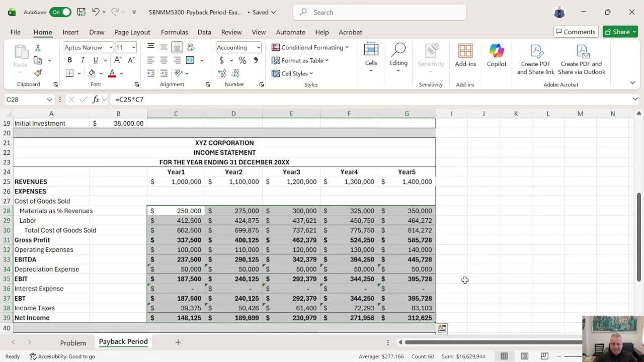 SBNM5300-Payback Period Example
